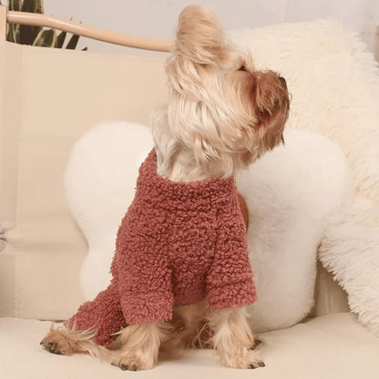 Snug Paws Fleece Jumpsuit Sweaters Stylish Warm Pet Apparel Winter Pet's Clothing
