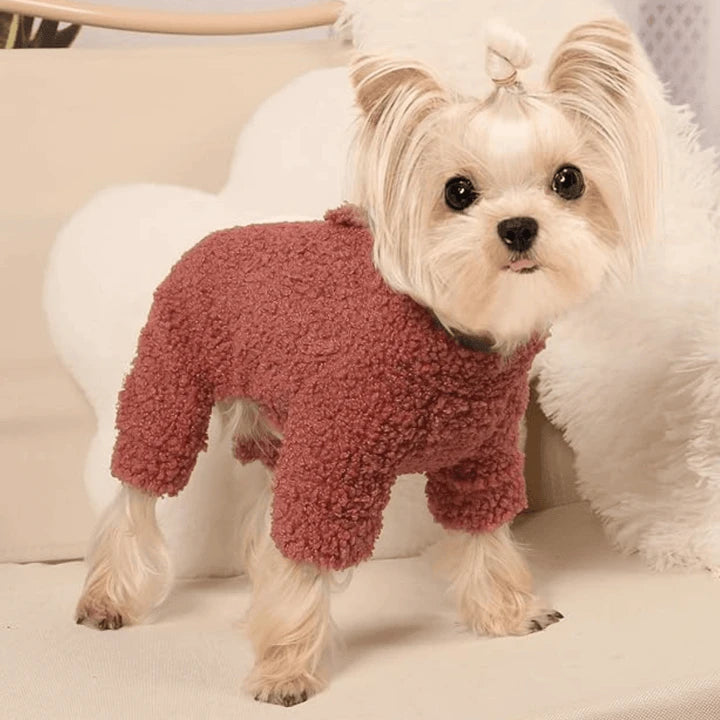 Snug Paws Fleece Jumpsuit Sweaters Stylish Warm Pet Apparel Winter Pet's Clothing