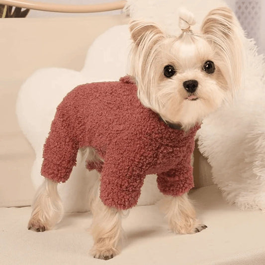 Snug Paws Fleece Jumpsuit Sweaters Stylish Warm Pet Apparel Winter Pet's Clothing