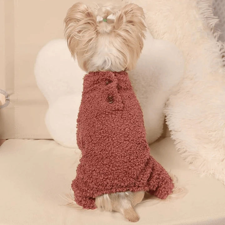 Snug Paws Fleece Jumpsuit Sweaters Stylish Warm Pet Apparel Winter Pet's Clothing