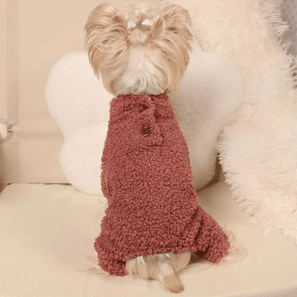 Snug Paws Fleece Jumpsuit Sweaters Stylish Warm Pet Apparel Winter Pet's Clothing