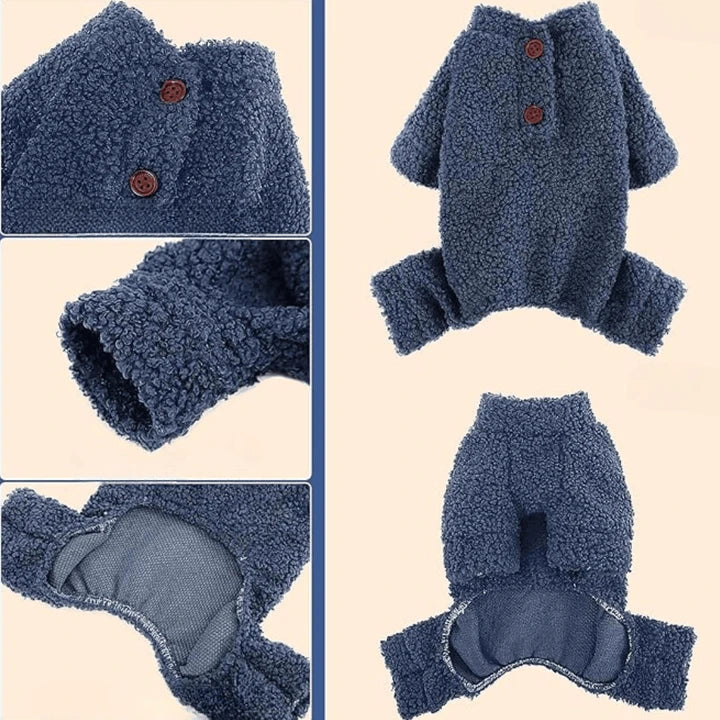 Snug Paws Fleece Jumpsuit Sweaters Stylish Warm Pet Apparel Winter Pet's Clothing