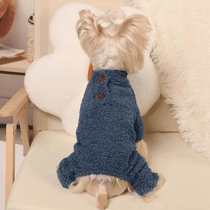 Snug Paws Fleece Jumpsuit Sweaters Stylish Warm Pet Apparel Winter Pet's Clothing