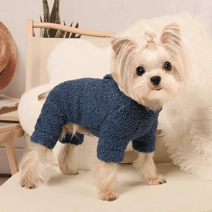 Snug Paws Fleece Jumpsuit Sweaters Stylish Warm Pet Apparel Winter Pet's Clothing