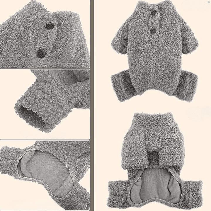 Snug Paws Fleece Jumpsuit Sweaters Stylish Warm Pet Apparel Winter Pet's Clothing