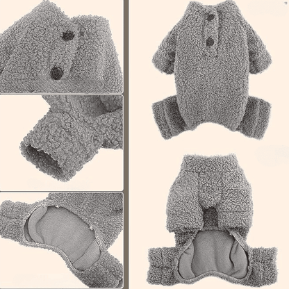 Snug Paws Fleece Jumpsuit Sweaters Stylish Warm Pet Apparel Winter Pet's Clothing