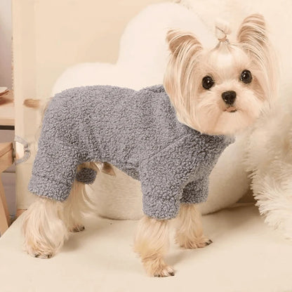 Snug Paws Fleece Jumpsuit Sweaters Stylish Warm Pet Apparel Winter Pet's Clothing