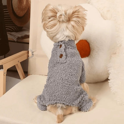 Snug Paws Fleece Jumpsuit Sweaters Stylish Warm Pet Apparel Winter Pet's Clothing