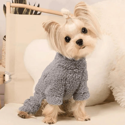Snug Paws Fleece Jumpsuit Sweaters Stylish Warm Pet Apparel Winter Pet's Clothing
