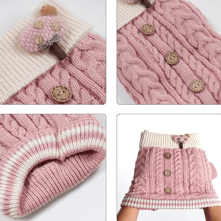 Cozy Canine Elegance Turtleneck Knitwear Sweater Apparel Pups Winter Pet's Clothing