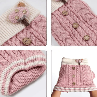 Cozy Canine Elegance Turtleneck Knitwear Sweater Apparel Pups Winter Pet's Clothing