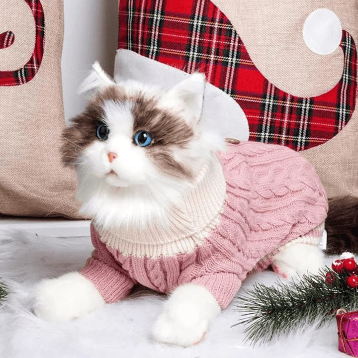 Cozy Canine Elegance Turtleneck Knitwear Sweater Apparel Pups Winter Pet's Clothing