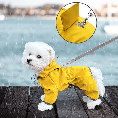 Cute Adorable Safe Reflective Trim Waterproof Raincoat Rainy Season Pet's Clothing
