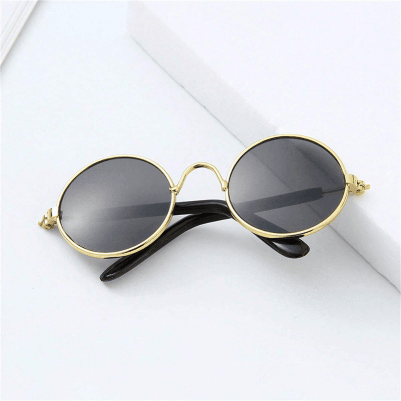 Pet Sunglasses for Small Dogs & Cats – Vintage Round Reflective Eyewear