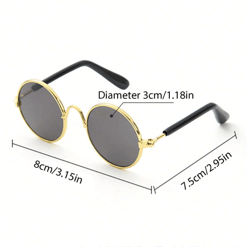 Pet Sunglasses for Small Dogs & Cats – Vintage Round Reflective Eyewear