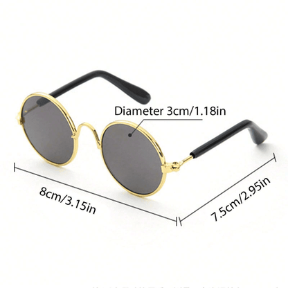 Pet Sunglasses for Small Dogs & Cats – Vintage Round Reflective Eyewear