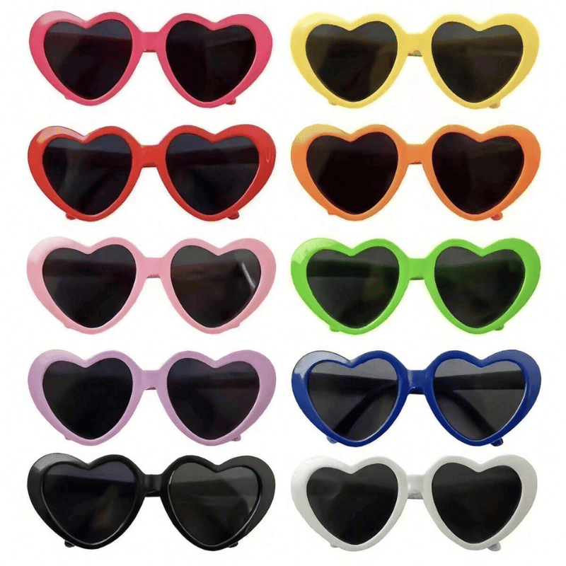 Pet Heart-Shaped Glasses – Multicolor Photo Prop Eyewear for Dogs & Cats