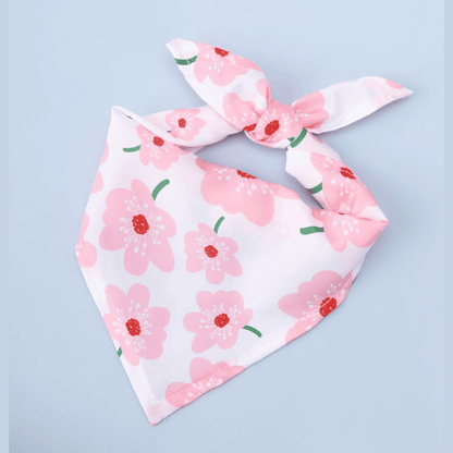 Pet Triangular Bib/Bandana – Scarf with Flowers Design for Dogs & Cats, Flowers
