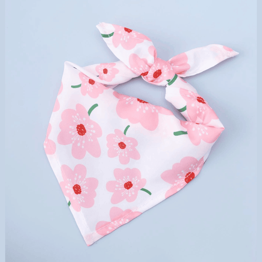 Pet Triangular Bib/Bandana – Scarf with Flowers Design for Dogs & Cats, Flowers