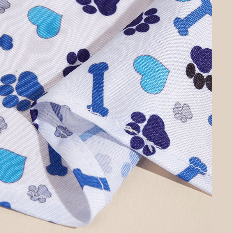 Pet Triangular Bib/Bandana – Scarf with Animal Design for Dogs & Cats, White/Blue