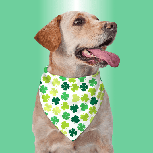 Pet's Scarves – Four-Leaf Clover Polyester Bandana for Dogs & Cats
