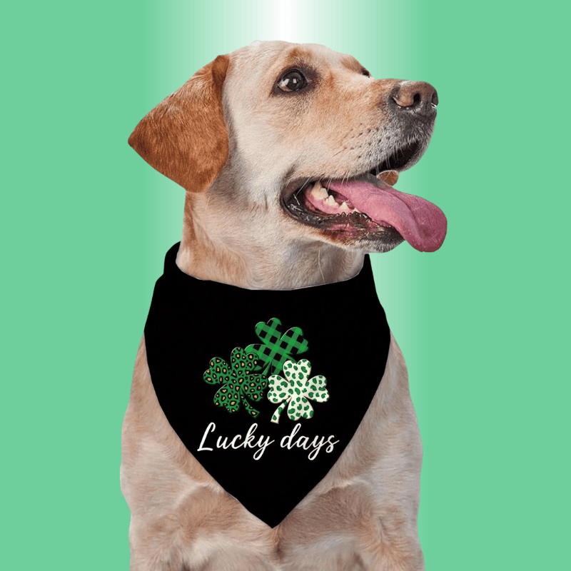 Pet's Scarves – Four-Leaf Clover Polyester Bandana for Dogs & Cats