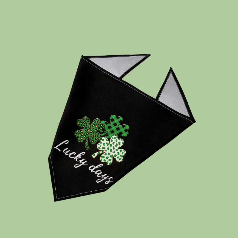 Pet's Scarves – Four-Leaf Clover Polyester Bandana for Dogs & Cats