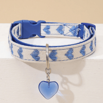 Thin Cotton Pet Collar with Paw Love Design