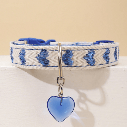 Thin Cotton Pet Collar with Paw Love Design