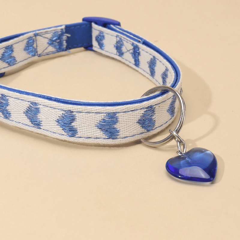Thin Cotton Pet Collar with Paw Love Design