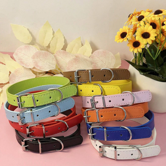 Punk Style PU Leather Dog Collar – Adjustable Multi-Color Pet Collar