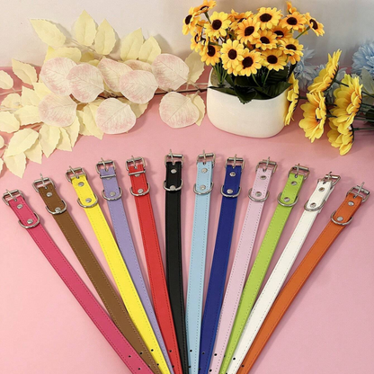 Punk Style PU Leather Dog Collar – Adjustable Multi-Color Pet Collar