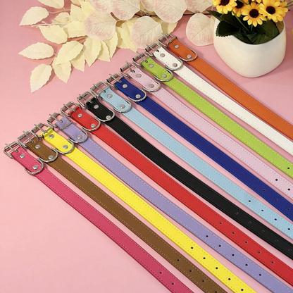 Punk Style PU Leather Dog Collar – Adjustable Multi-Color Pet Collar