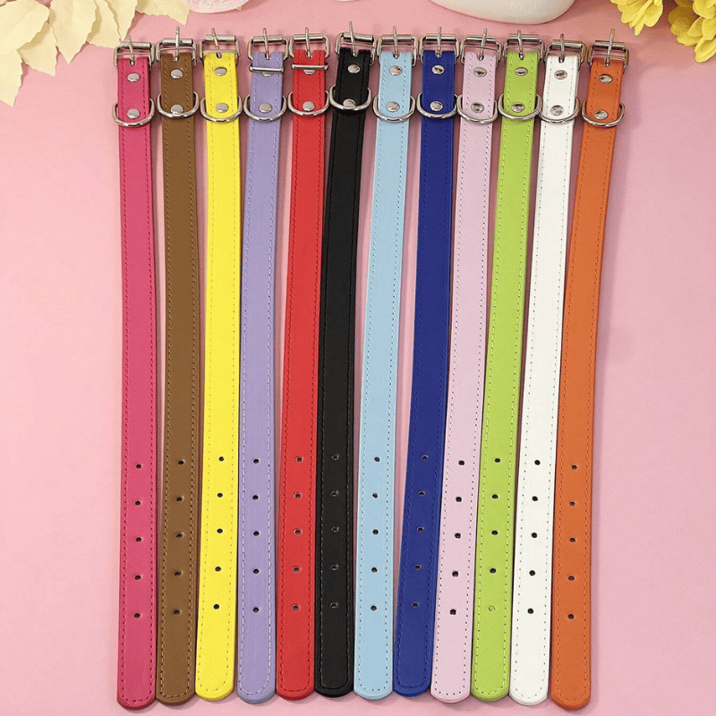 Punk Style PU Leather Dog Collar – Adjustable Multi-Color Pet Collar