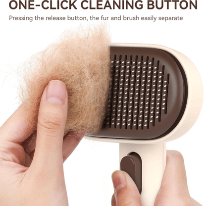 Self-Cleaning Cat Brush for Shedding - One-Click Grooming Tool with Massage Tips for Indoor Cats & Kittens