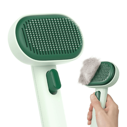 Self-Cleaning Cat Brush for Shedding - One-Click Grooming Tool with Massage Tips for Indoor Cats & Kittens