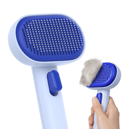 Self-Cleaning Cat Brush for Shedding - One-Click Grooming Tool with Massage Tips for Indoor Cats & Kittens