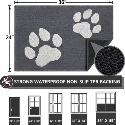 Large Dog Mat for Muddy Paws - Washable Inside Floor Doormat