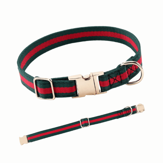 Premium Luxury Dog Collar - Soft Cotton-Nylon Webbing with Metal Buckle