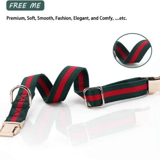 Premium Luxury Dog Collar - Soft Cotton-Nylon Webbing with Metal Buckle