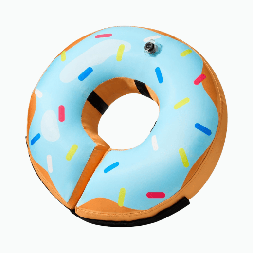Inflatable Dog Cone Collar Alternative for Dogs & Cats - Blue Donut
