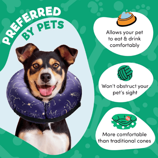 Inflatable Dog Cone Collar Alternative for Dogs & Cats - Constellation