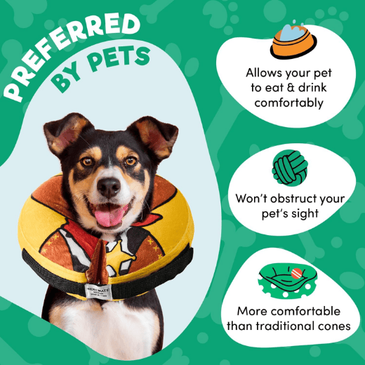 Inflatable Dog Cone Collar Alternative for Dogs & Cats - Cowboy