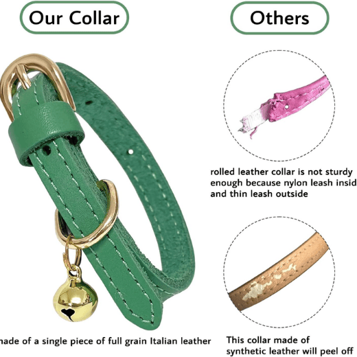 Soft Genuine Leather Dog Collar