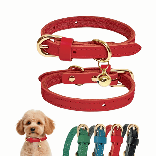 Soft Genuine Leather Dog Collar